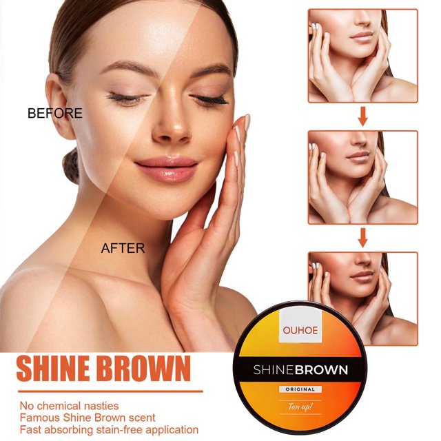 Marrón Brillo Crema Bronceadora Shine Brown - Eficaz en Hamacas y Sol al Aire Libre (50g - B) Ygjytge Cuidado Belleza