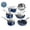Blue, variant on Granitestone Emerald Collection 10 Piece Pots and Pans Set with Ultra Nonstick Durable Mineral & Diamond Triple Coated Surface, Stainless Steel Stay Cool Handles, Oven & Dishwasher Safe