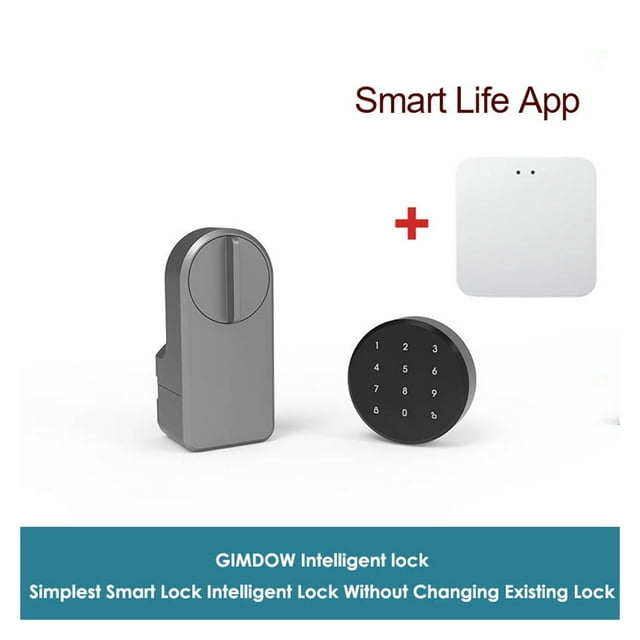 Serrure de Porte, Serrure de Porte Intelligente Mot de Passe Numérique Compatible Bluetooth Autocollant Intelligent Installation Tuya Serrure de Porte Électronique Intelligente, Facile à Installer