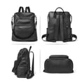 thumbnail image 3 of OPAGE Mochila de cuero para mujer, bolso de hombro con borlas a la moda, bolsos de viaje grandes de diseñador, 3 of 5