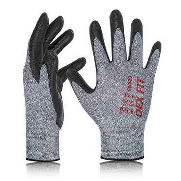 DEXFIT FN330 Grey Multipurpose Nitrile Coated Work Gloves (Firm Grip, Durable, XX-Large) - 12 Pairs
