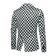 thumbnail image 2 of Cloudstyle Men's Slim Fit British-Inspired Printed Single-Breasted 1-Button Suit Set, Back Vent & Functional Pockets, Wedding & Party Formal Attire, 2 of 15