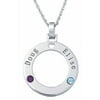 Women's Personalized Planet Couple's Name & Birthstone Disc Necklace