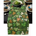thumbnail image 1 of St. Patrick's Day Cotton Linen Dining Table Runner Green Lucky Shamrock Leaves Non-Slip Heat Resistant Table Runners for Family Dinner Kitchen Table,13x70 Inch, 1 of 7