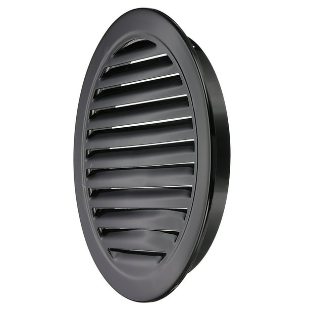 Rejilla de ventilación de soffit redonda, cubierta de ventilación de pared de aleación de aluminio para escape negra de 12 pulgadas