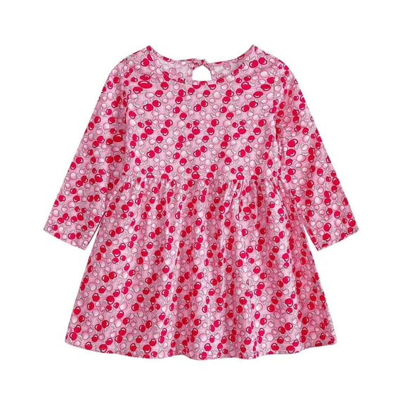 MXIEZI Baby Girls Print Princess Dress Spring Fall Long Sleeve Dresses Clothing Clothes for Toddler Girls 1-6 Years Old
