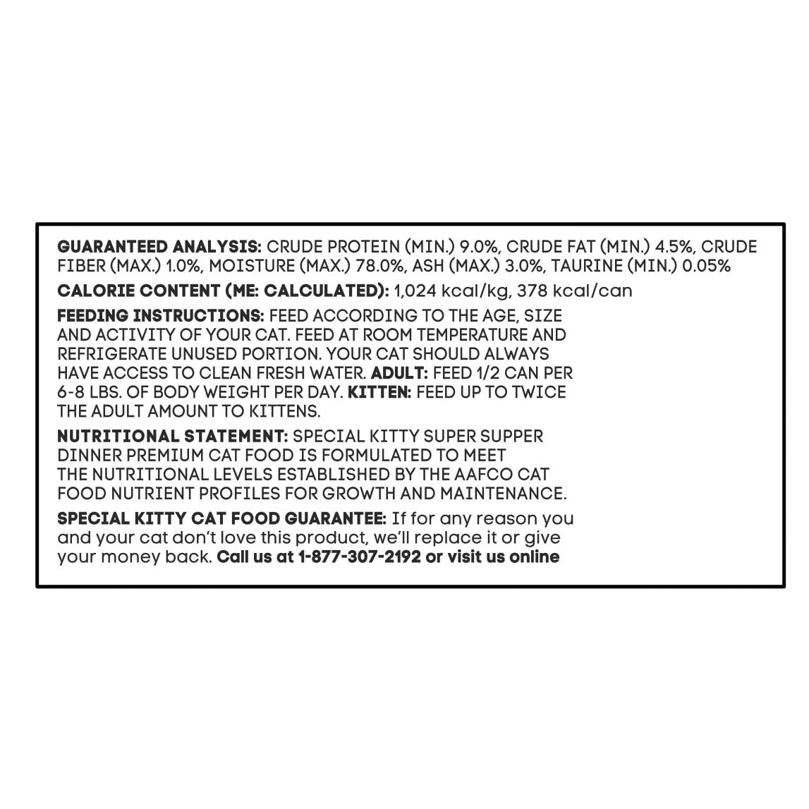 Special Kitty Super Supper Dinner, Classic Pate Wet Cat Food, 13 oz