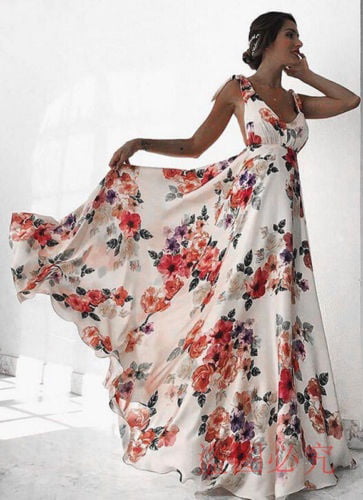womens maxi boho floral dress