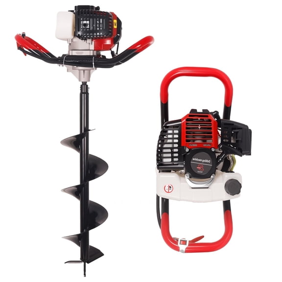 63CC Post Hole Auger, Pneumatic Pillar-Type Hole Digger, Gas Powered Earth Auger, 2-Cycle Viper Engine, Electric Post Hole Digger, Corrosion Resistant, for Construction