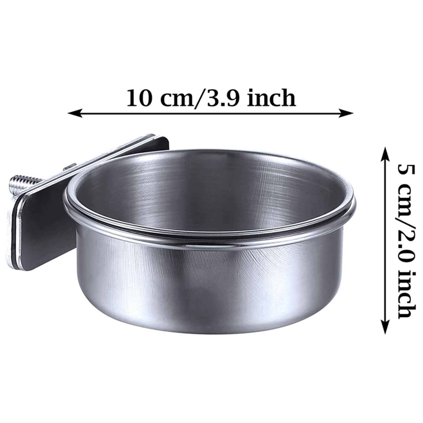 6-Piece Bird Feeder Cup Stainless Steel Parrot Feeder Cup Animal Cage Water Food Bowl S