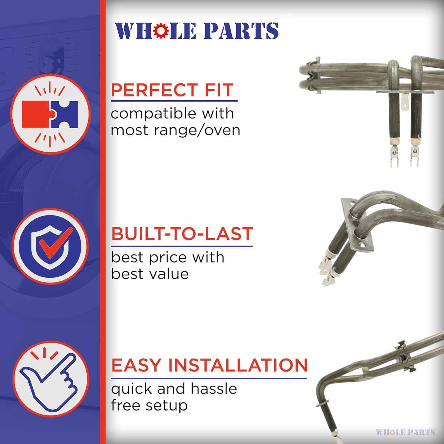 Whole Parts Range Oven Heating Element Part# 547680 - Replacement & Compatible with Some Fisher & Paykel and DCS Ranges or Ovens