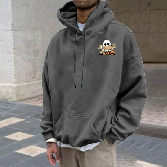 WXLWZYWL Halloween Hoodies for Men 3D Print Ghost Graphic Hooded Sweatshirts Pullover Cool Funny Novelty Hoody