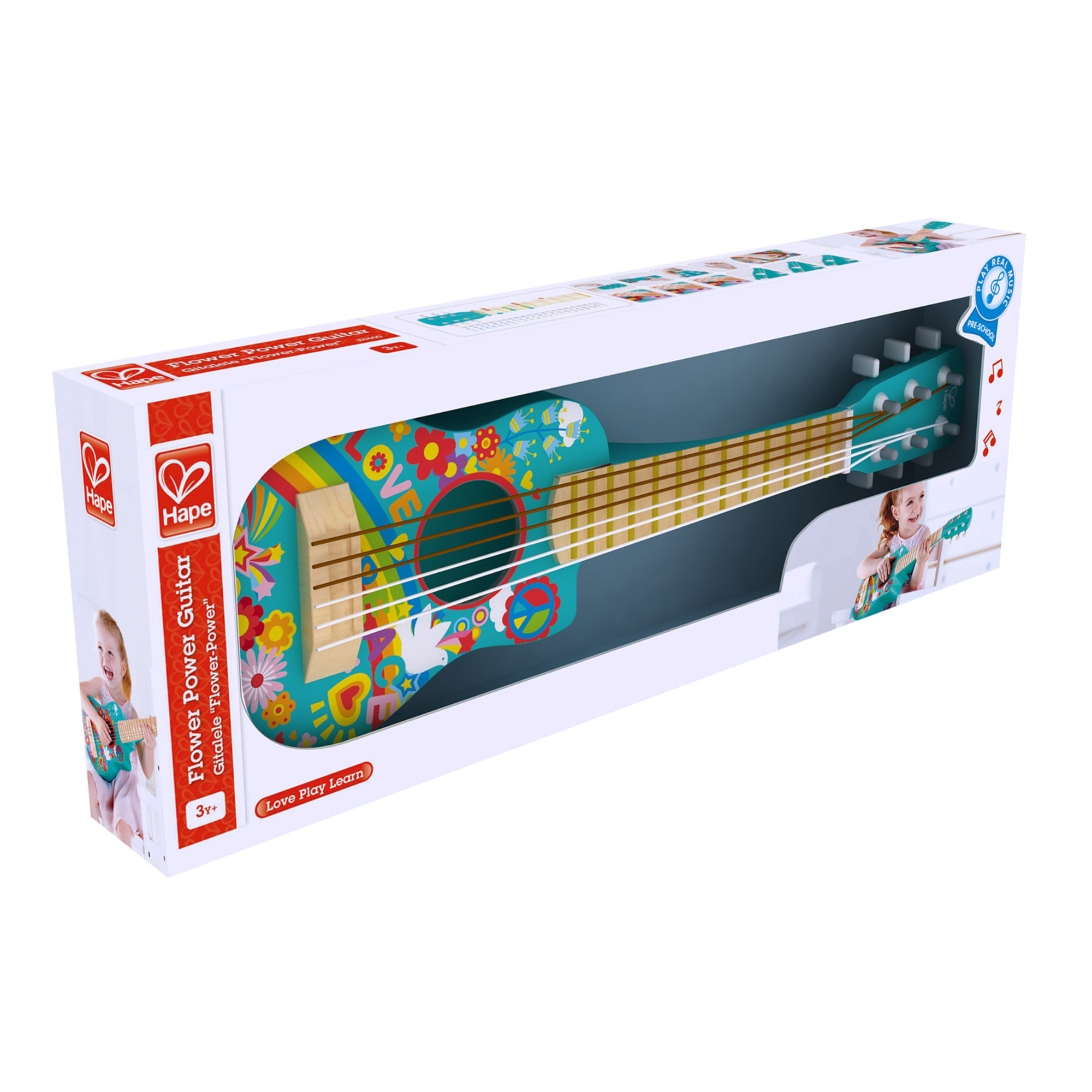 Hape First Flower Power 26" Musical Guitar in Turquoise for Preschool & Toddler - image 4 of 6