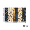 thumbnail image 4 of Amarainy Navy Blue And Gold Leaf Pattern Linen Table Mats Set Of 4 For Home Kitchen Table Decor 12x18 inch, 4 of 5