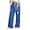 Blue, variant on WXLWZYWL Plus Size Wide Leg Pants for Women Striped High Waisted Baggy Drawstring Lightweight Loose Fit Flare Leggings Sweatpants