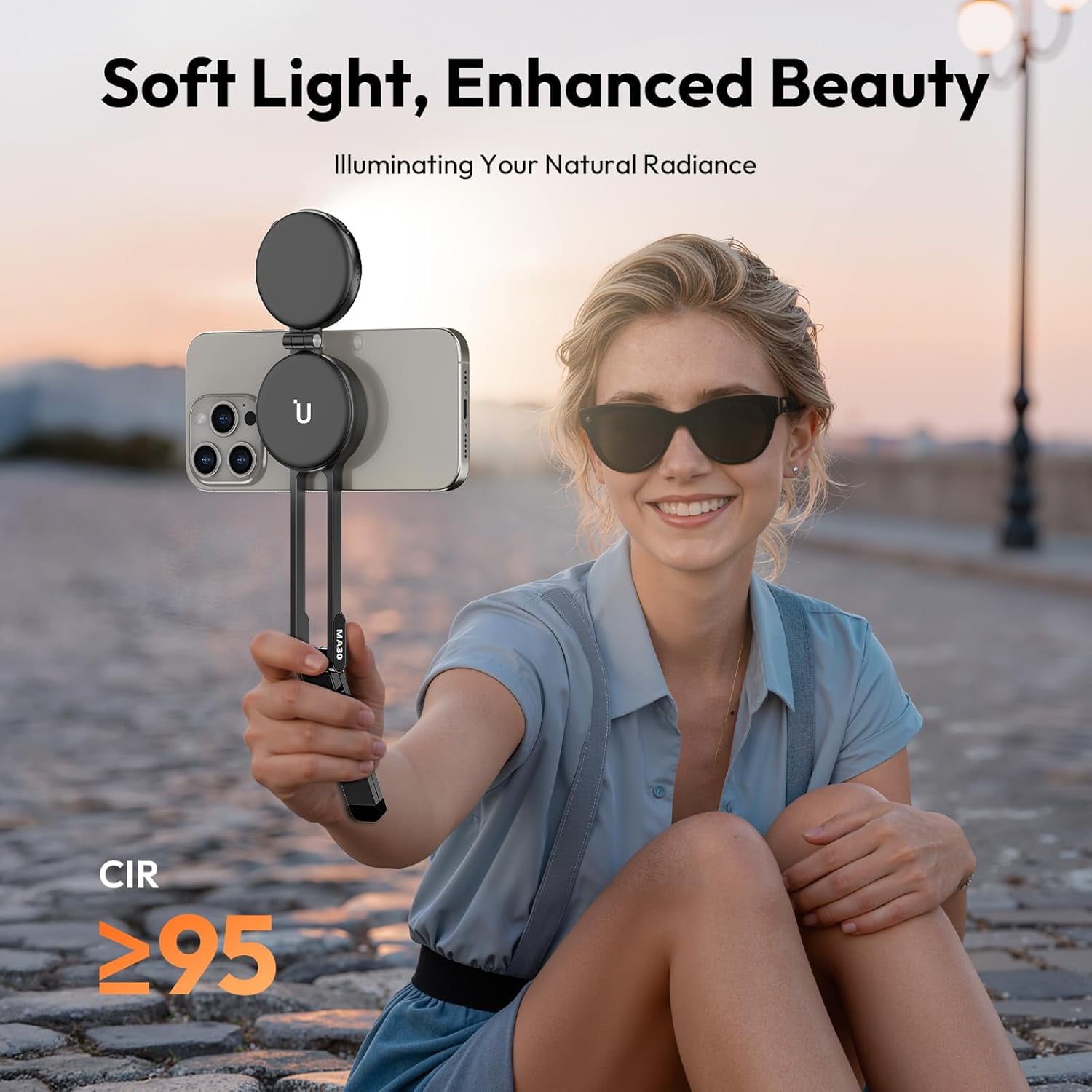 ULANZI 2-in-1 Magnetic Phone Tripod & Selfie Light Kit,MA30 Phone Stand with LM19 2500K-8500K LED Fill Light for Photo/Vlog/Video