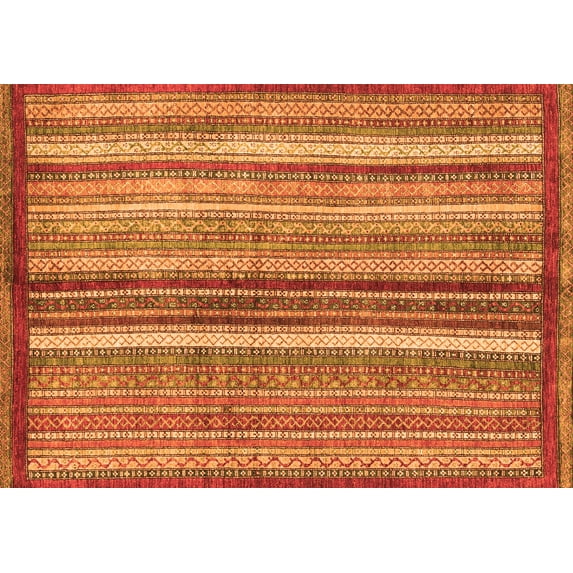 Ahgly Company Indoor Rectangle Abstract Orange Modern Area Rugs, 2' x 4'