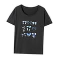 thumbnail image 3 of Camiseta para mujer, ropa de verano, recuerdo femenino, disfraz elegante, cuello redondo S, 3 of 7