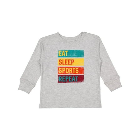 

Inktastic Eat Sleep Sports Repeat Boys or Girls Long Sleeve Toddler T-Shirt
