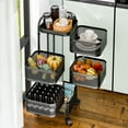 thumbnail image 4 of Andvari Square Rotating Kitchen Cart, 3/4/5-Tier Storage Shelves, Fruit Vegetable Organizer Tower, 4 of 10