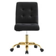 thumbnail image 5 of Modway Prim Metal and Performance Velvet Office Armless Chair in Gold/Black, 5 of 9