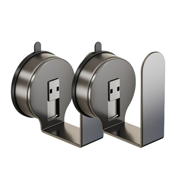 Heavy Duty Suction Cup Hooks Set of 2 - Waterproof Metal Shower Hooks for Bathroom, No-Drill Hanging Solution for Towels, Loofahs, Wreaths on Glass, Tile, and Mirror Surfaces