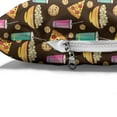 thumbnail image 4 of Food Pet Bed, Cartoonish Fast Food Pattern with Drinks Pizza Cookies and Popcorn, Chew Resistant Pad for Dogs and Cats Cushion with Removable Cover, 24" x 39", Dark Brown Multicolor, by Ambesonne, 4 of 4