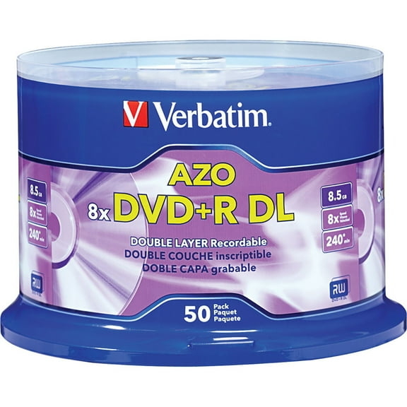 50PK DVD R DL 8.5GB 8X BRANDED SURFACE SPINDLE 97000