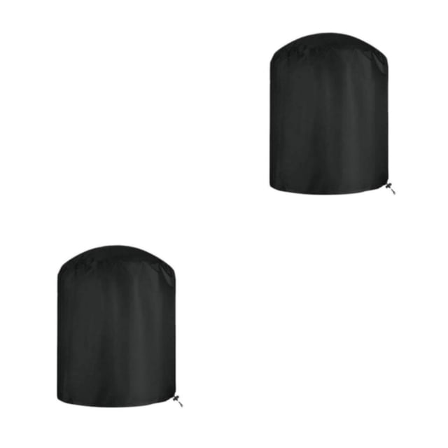 Cubierta redonda Yuarrent para muebles de jardín Impermeable y duradero Negro 70x70cm 2Conjunto