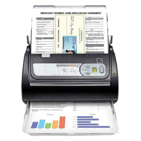 Plustek PS188 High Speed Double-Sided Color Document Scanner, with Automatic Document Feeder (ADF), 30 Pages Per Minute, Support Windows 7/8/10/11