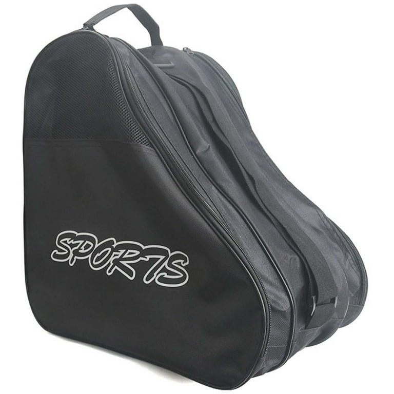 Colaxi Portable Skating Shoes Bag, Ice Skating Bag, Adjustable Shoulder Strap Large Capacity Kid Skates Bag Case, Roller Skates Bag Black, Kids unisex