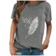 thumbnail image 1 of Gibobby Playera Corte clásico para Mujer Tee Women Casual Short Sleeve Blouse Tops Tunic Loose Printing Women's Blouse(Gris,G), 1 of 5