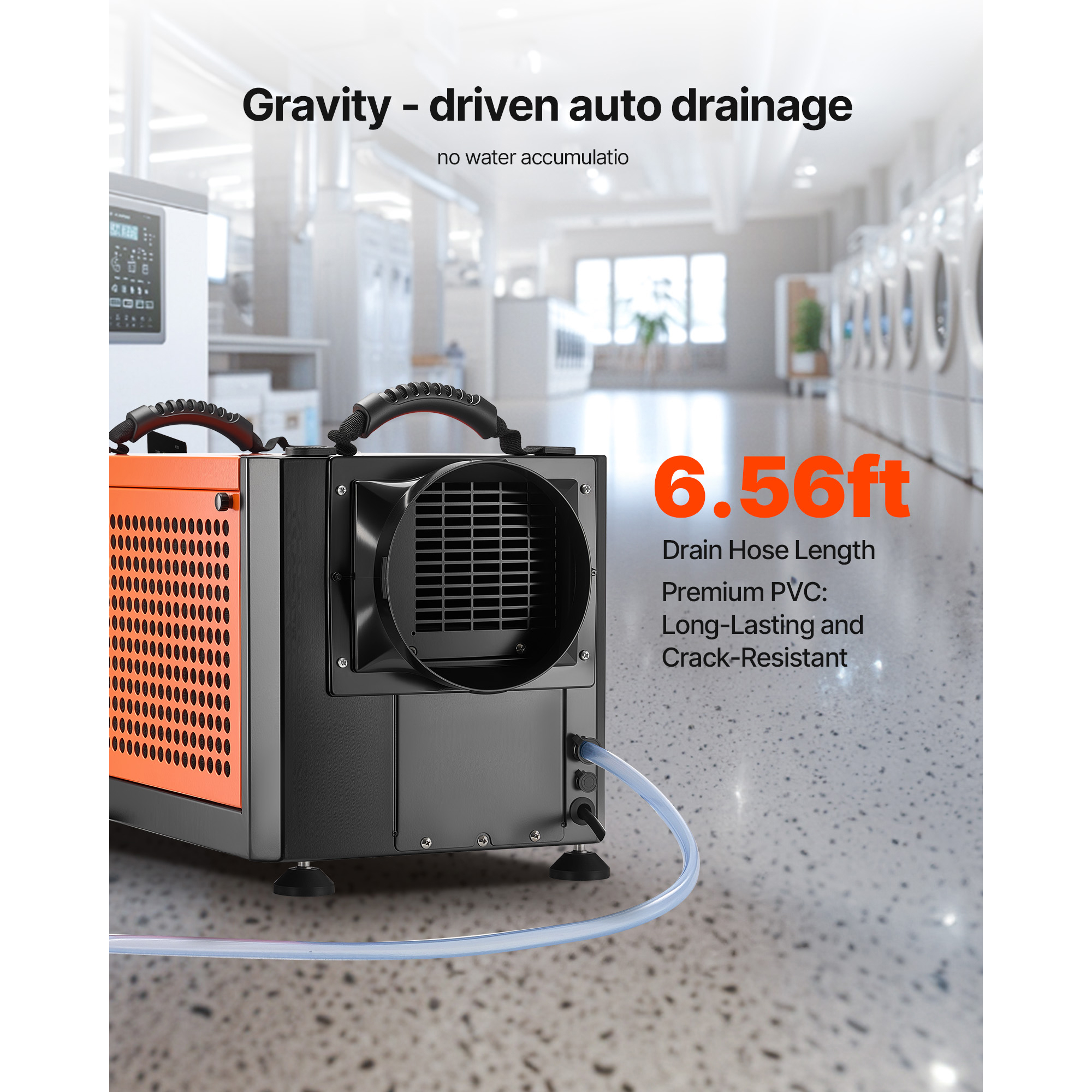 KFFKFF 70-Pint Commercial Dehumidifier with Drain Hose, Q235 Galvanized Steel, 19.69 x 12.20 x 12.20 inch