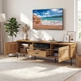thumbnail image 4 of Costway Rattan TV Stand for TVs up to 80” with 2 Storage Cabinets, Open Shelf & Drawer, 4 of 11
