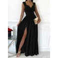 thumbnail image 4 of Womens 2024 Formal Dresses Wrap V-Neck Ruched Sexy Bridesmaid Wedding Guest Maxi Dresses, 4 of 10