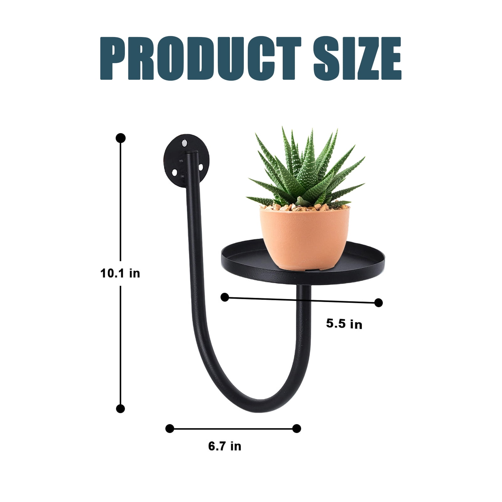 FOUKUS 3 Pack Wall Mounted Plant Holder: Metal Plant Shelves Wall Planters for Indoor Plants, Space Saving Hanging Shelf Decor Stand for Living Room, Window, Apartment