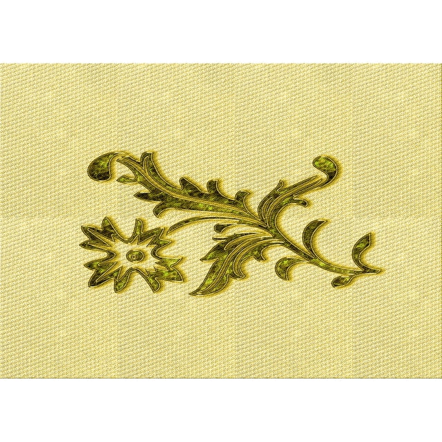 Ahgly Company Tapis Rectangulaire Lavable en Machine Intérieur Transitionnel Jaune Soleil, 5 Pieds x 8 Pieds