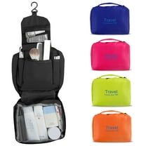 Toiletry Bag for Women Hanging Hook,AILKIN Compact and Foldable Portable Cosmetic Bags Toiletry Kit Set Makeup Bag Travel Accessories with 3 Compartment Toiletry Bag for Traveling,Black