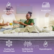 NapQueen Victoria 12 Twin-XL, Gel Infused Memory Foam and Pocket Spring Hybrid Mattress in a Box, Adult