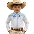 thumbnail image 4 of MUXiin Toddler Boys Girls Western Cowboy Shirts Retro Long Sleeve Button Down Shirt Kids Floral Pockets Outfit Country Tops, 4 of 4