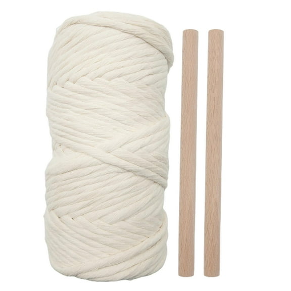 EHJRE yotijar Macrame Cotton Cord, 6 Mm X 109 Yard Cord Cord Cotton Rope 6mm with 2 Sticks
