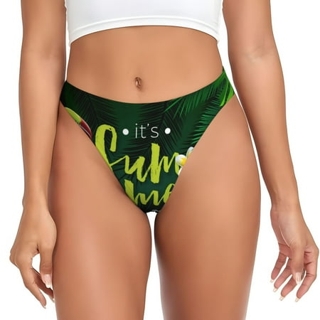 Rateoe Tropical Summer Vibes Pattern Seamless Women Underwear Thongs No Show Ladies Thong No Line Breathable Comfortable Panties Undies for Women-XX-Large