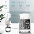 thumbnail image 4 of Mobile Air Conditioner 4 in 1 USB Air Cooler Humidifier Fan with 7 Night Light Colors - 4 Fan Levels Evaporative Cooler, White, 4 of 5