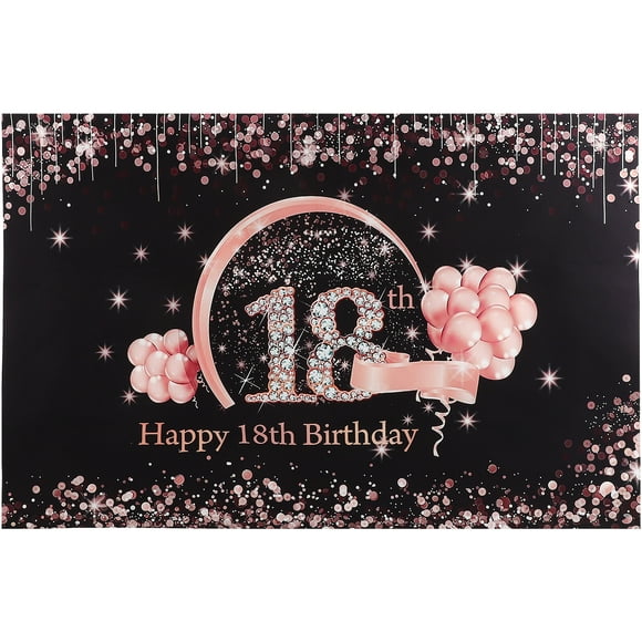 Toile de Fond Joyeux 18e Anniversaire Décoration de Fête
