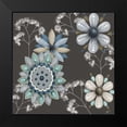 thumbnail image 2 of Reynolds, Jade 15x15 Black Modern Framed Museum Art Print Titled - Blue Floral on Sepia II, 2 of 5