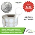 thumbnail image 3 of Royal Green 4320 Pack of 13MM Colored Dots (0.50 inch) Fluorescent Assorted Label Rolls in 4 Colors, 3 of 7