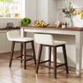 thumbnail image 2 of Gymax 24'' Upholstered Barstools w/ Low Back Footrest & Wood Legs for Kitchen Island, 2 of 9