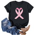 thumbnail image 5 of Cancer Shirts for Women Short Sleeve Crewneck Pink Ribbon Graphic Tees Cancer Awareness Shirt, 5 of 6
