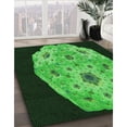 thumbnail image 3 of Ahgly Tapis Rond Lavable en Machine Intérieur Transitionnel Vert Forêt Foncé, 3 Pieds Rond, 3 of 7