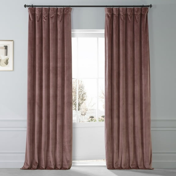 Half Price Drapes Signature Rosehip Plush Velvet Hotel Blackout Curtains (1 Panel), 50W X 108L